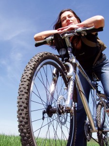 Woman on a bike